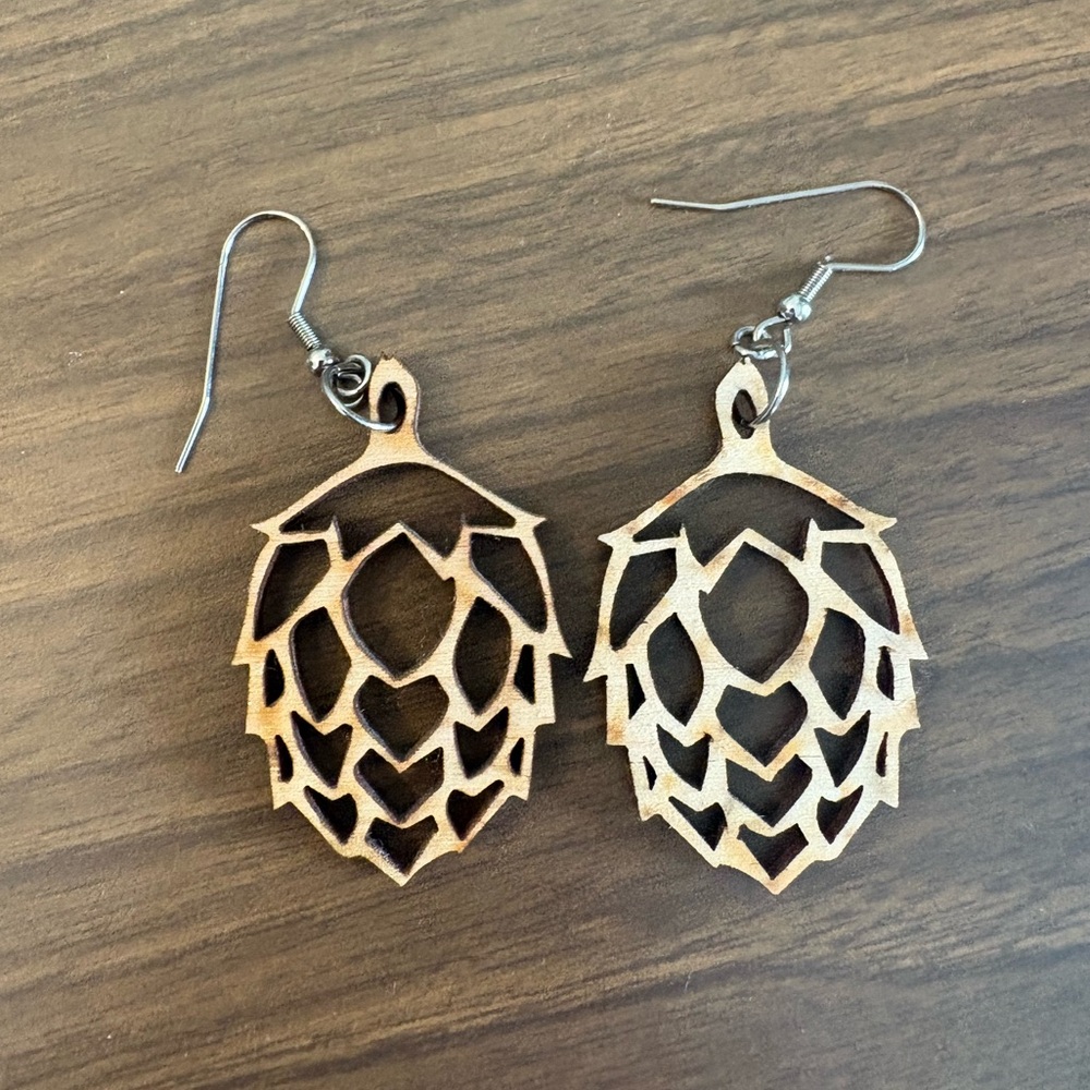 Wooden Hops Earrings